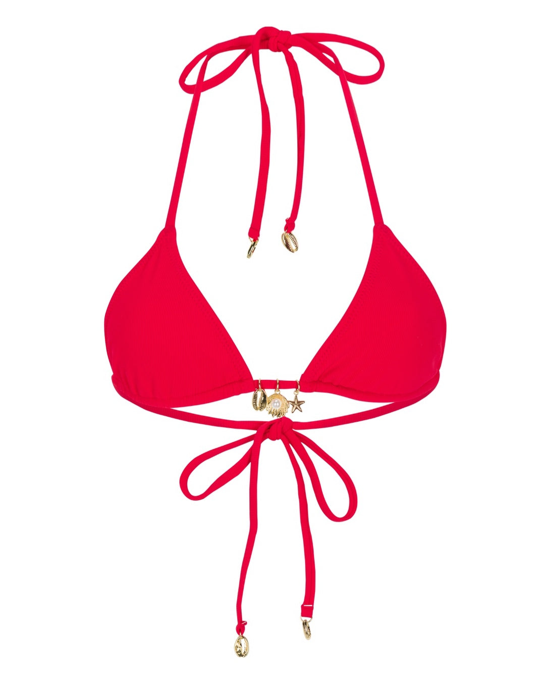 Red Ribbed - Triangle Top