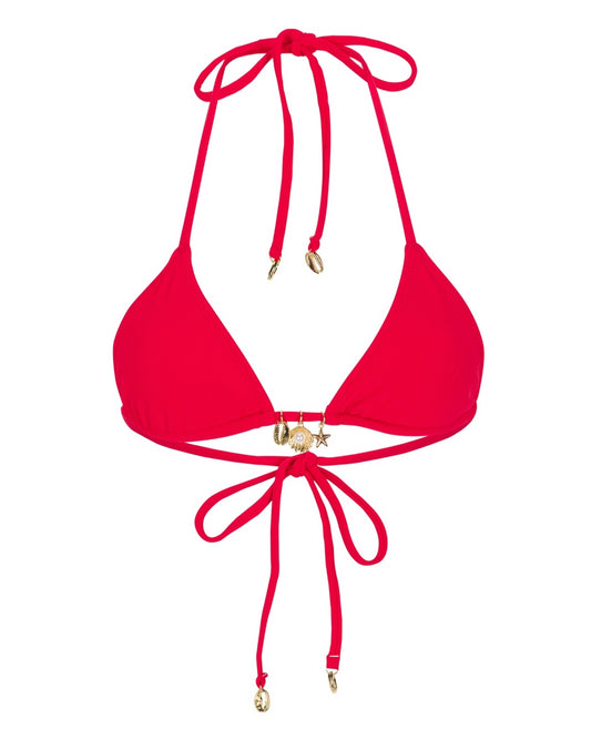 Red Ribbed - Triangle Top